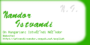 nandor istvandi business card